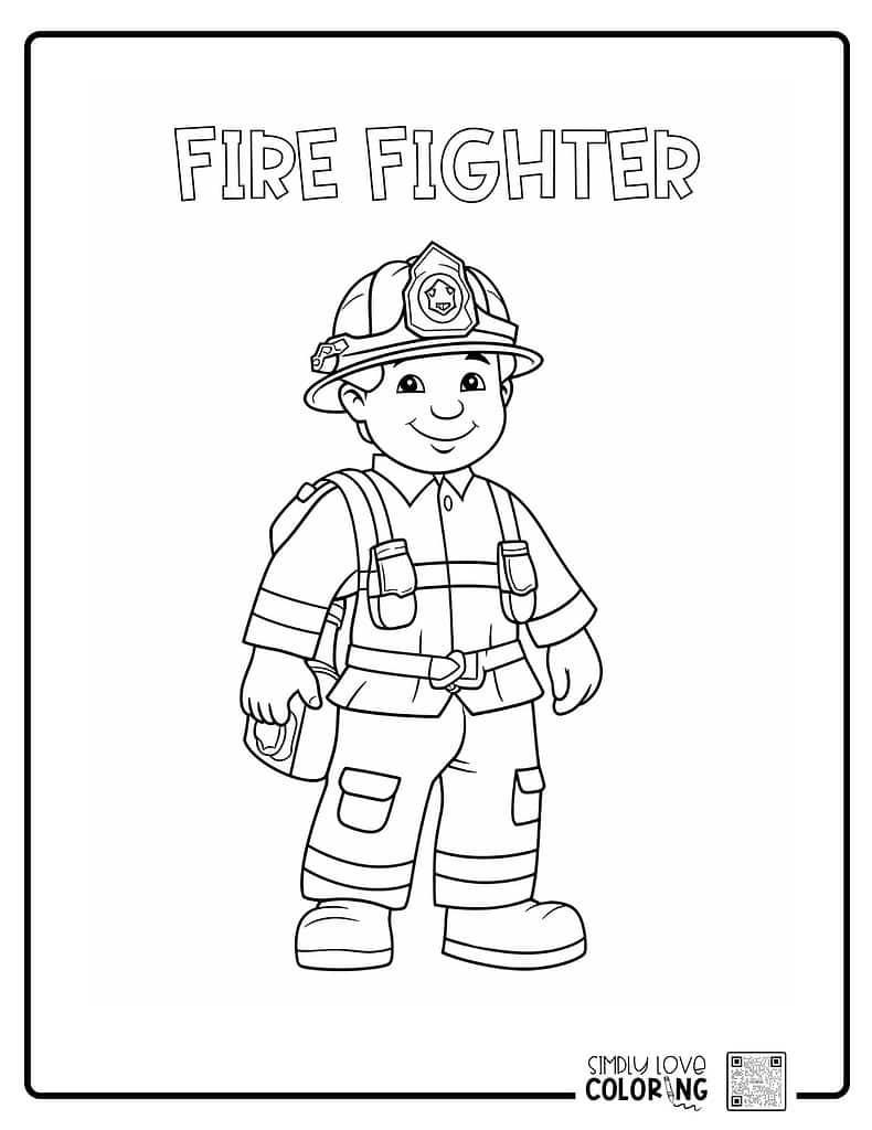 Fire Fighter Coloring Pages Free PDF Printables Simply Love Coloring