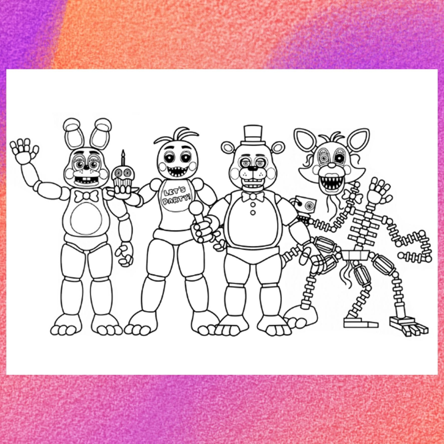 Five Nights Coloring Page 1 PNG And 1 PDF A4 Size Digital Download Etsy Five Nights Coloring Page 1 PNG And 1 PDF A4 Size Digital Download Etsy