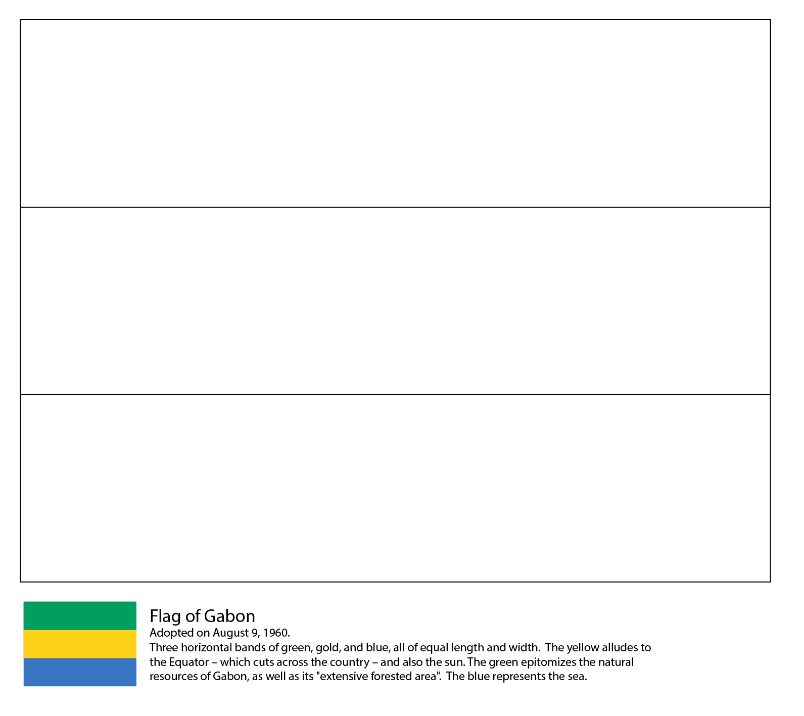 Flag Of Gabon Coloring Page Free Printable