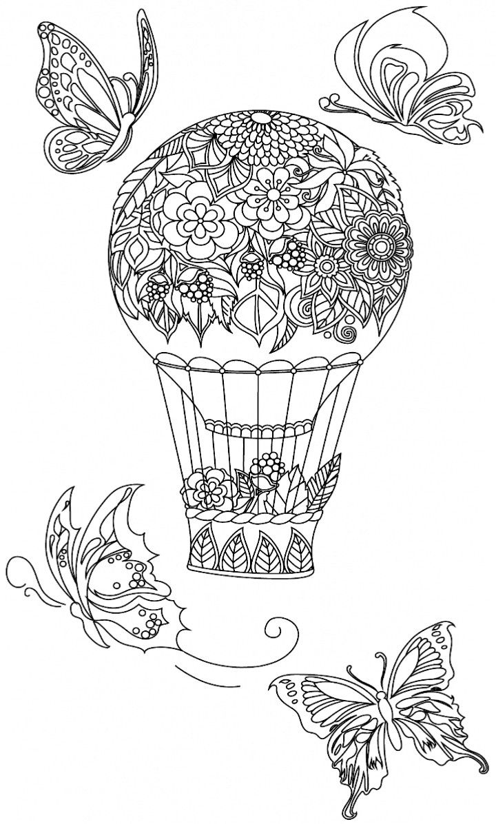 air balloon coloring page