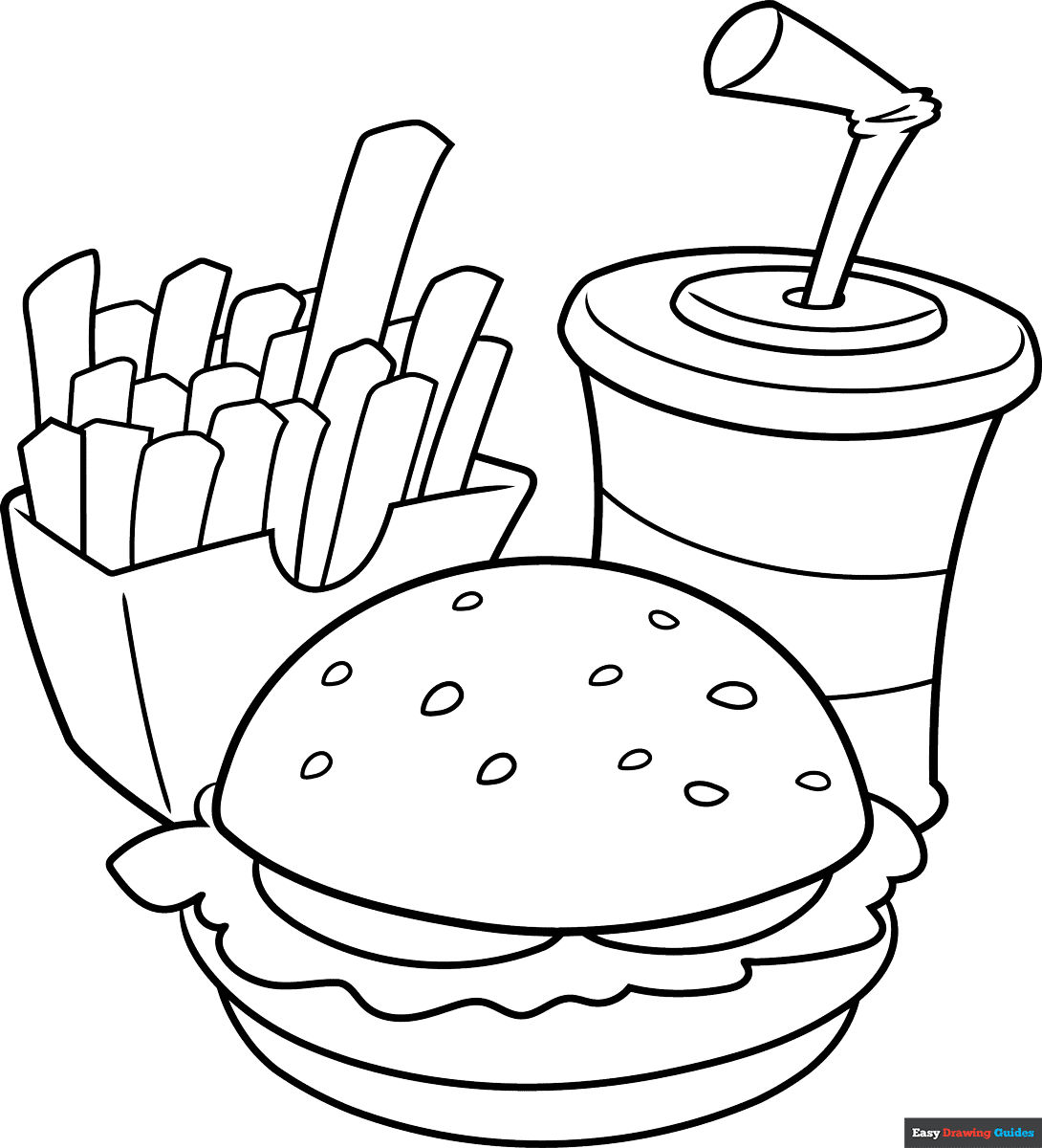 Food Coloring Page Easy Drawing Guides Food Coloring Page Easy Drawing Guides