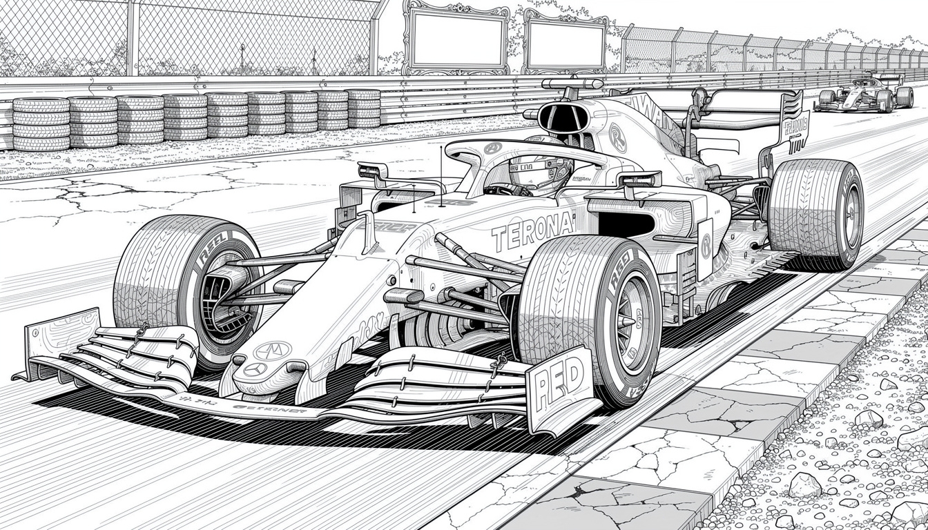 Formula 1 Racing Car Coloring Page Advanced Design Free PDF Colorazen