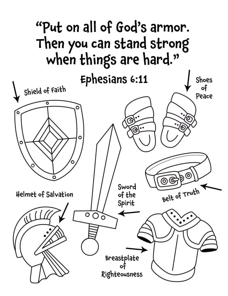 armor of god coloring pages