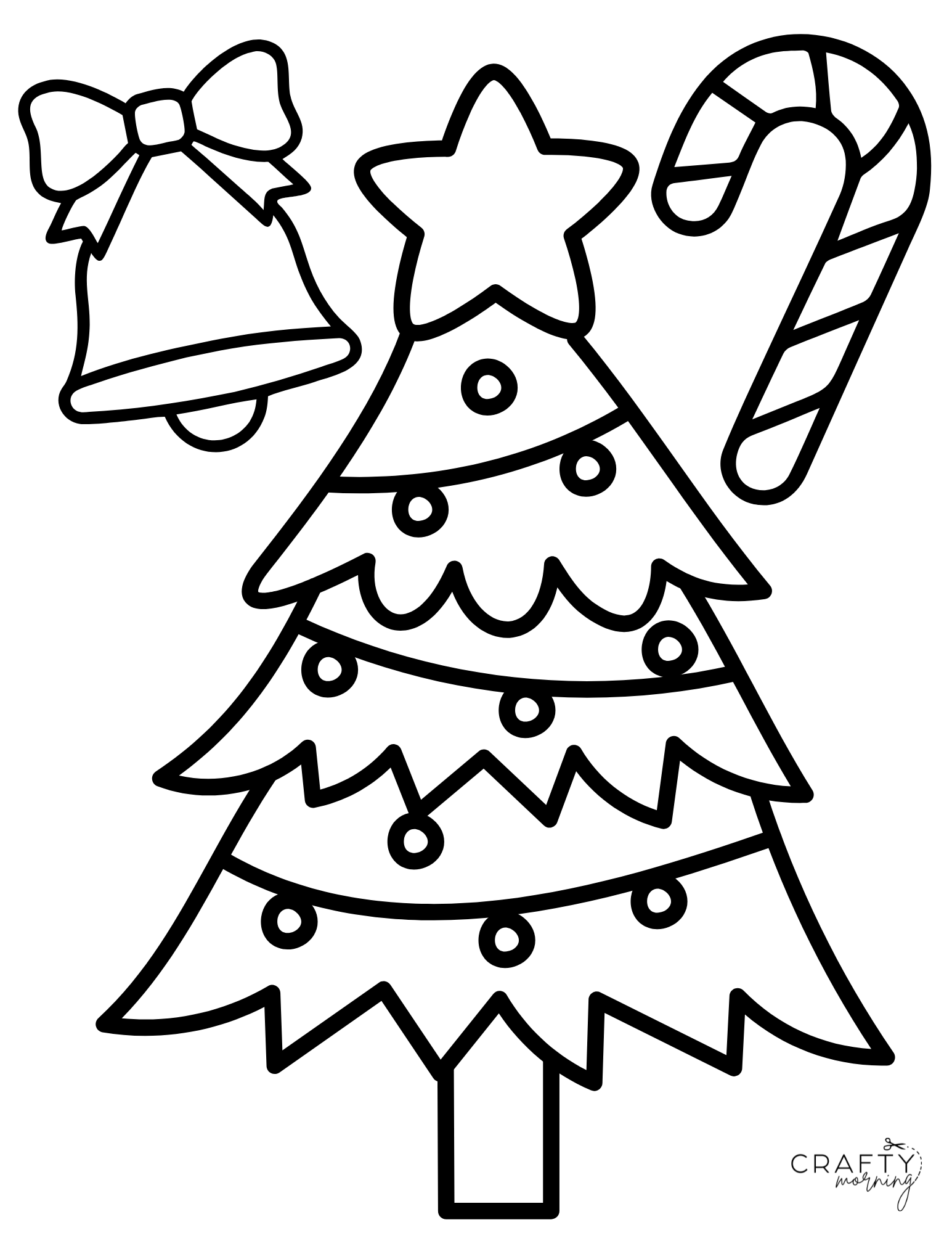 Free Christmas Tree Coloring Pages Crafty Morning