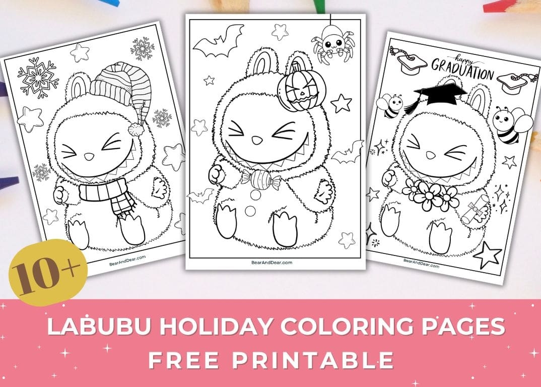 coloring pages labubu cristmas