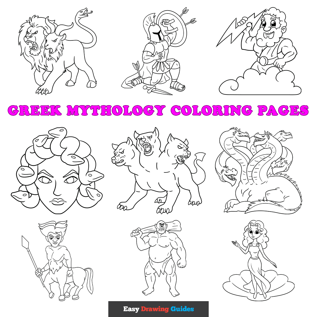 Free Greek Mythology Coloring Pages For Kids 12 Printable Sheets
