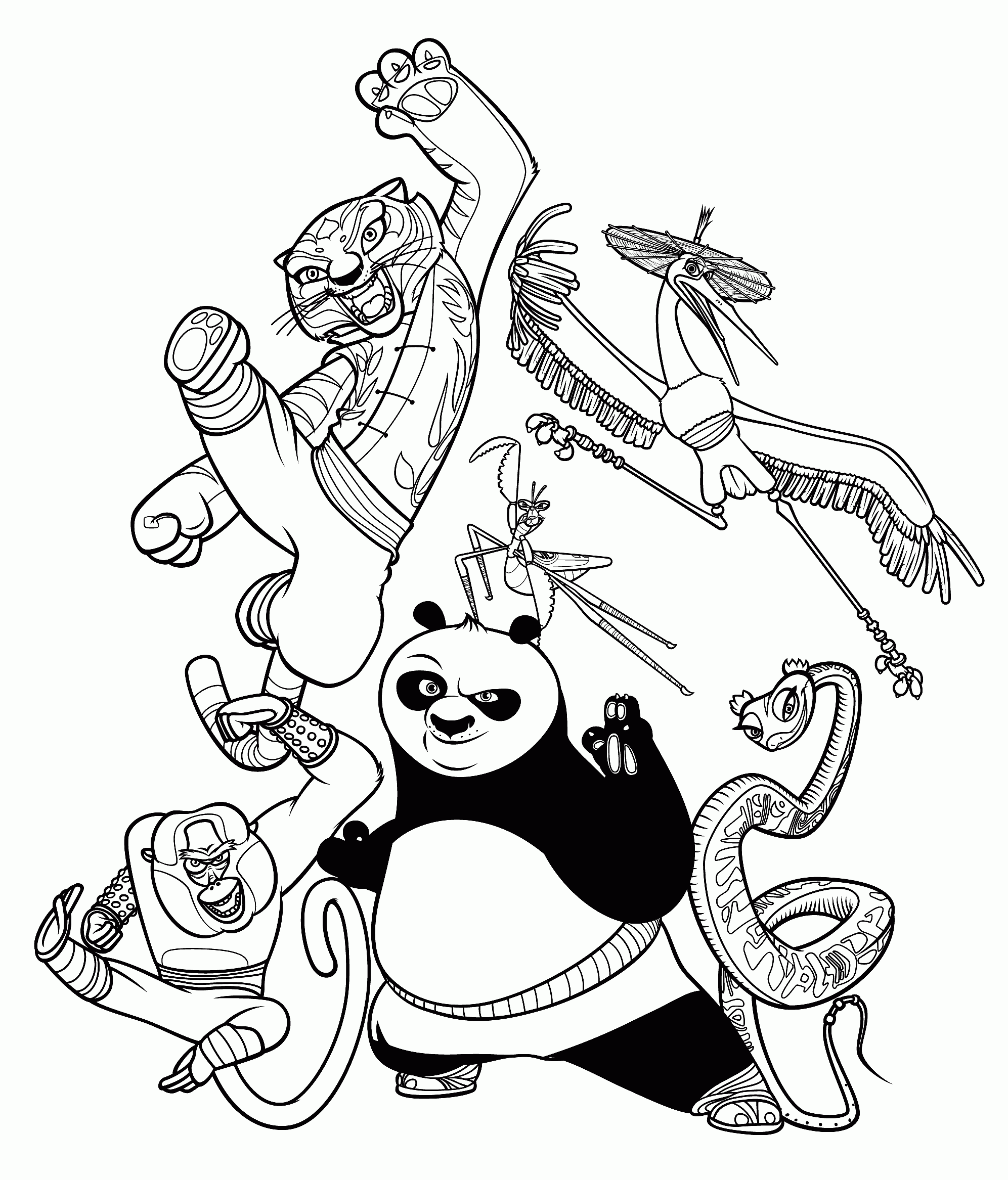 Free Kung Fu Panda Drawing To Print And Color Kung Fu Panda Coloring Pages