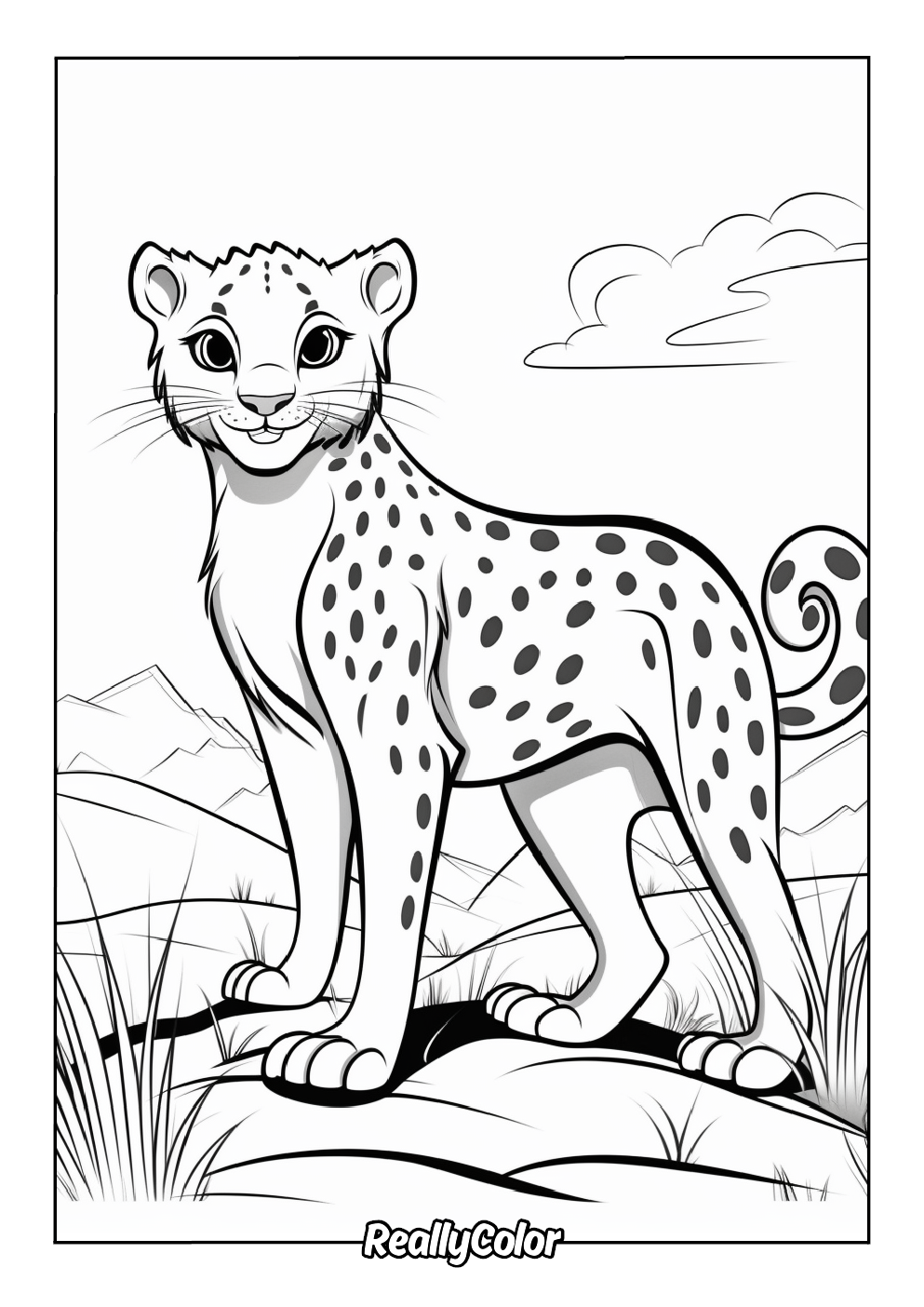 Free Printable Cheetah Coloring Pages