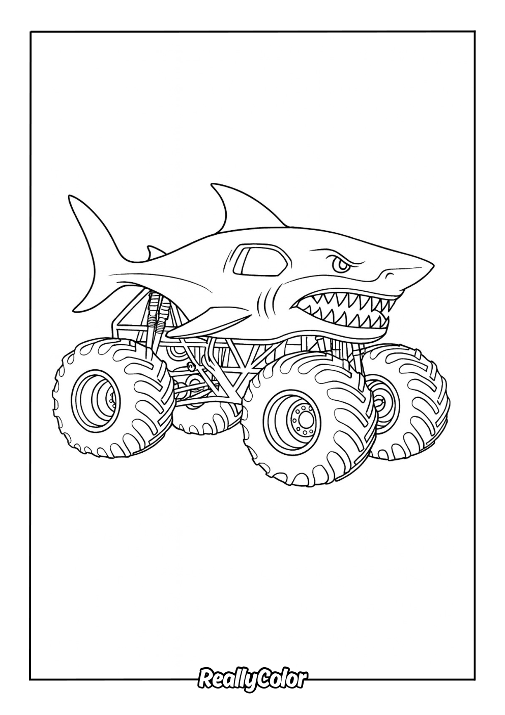 monster truck coloring page