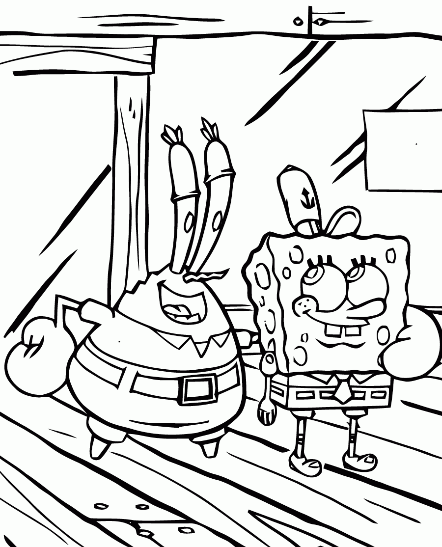 spongebob characters coloring pages