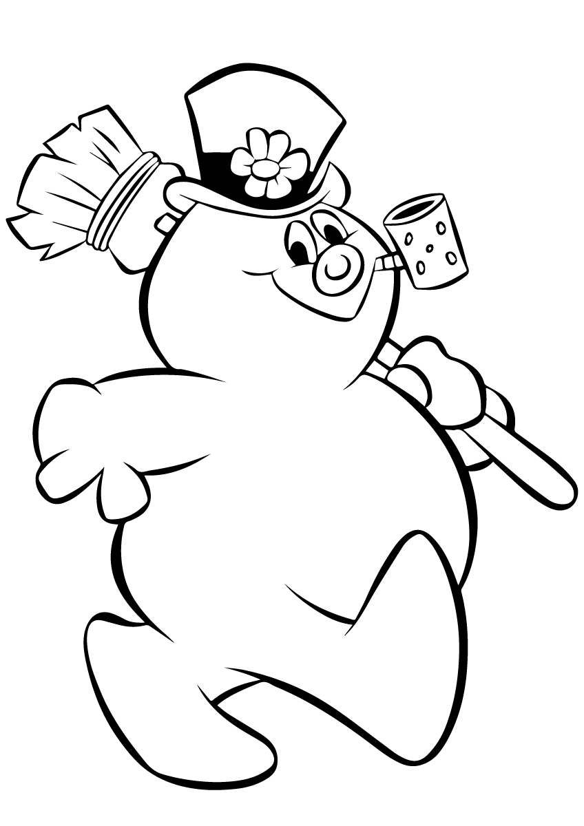 Frosty Snowman Coloring Page Free Printable