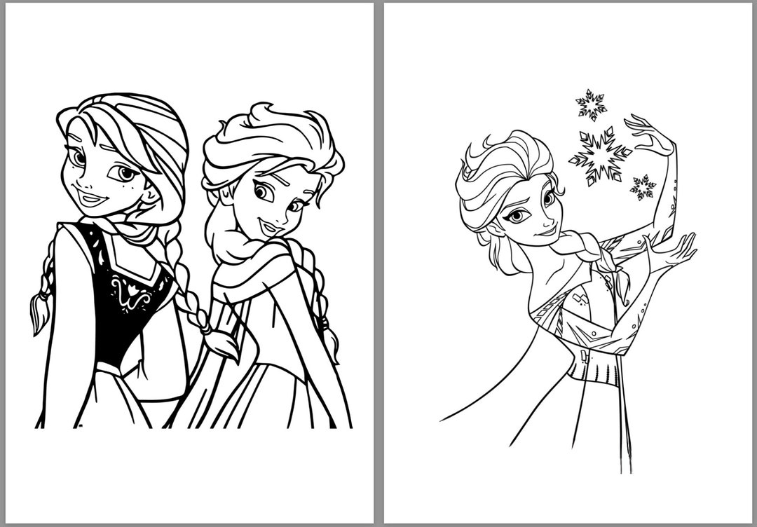 Frozen Coloring Book Anna Elsa Olaf 15 Pages printable PDF Etsy