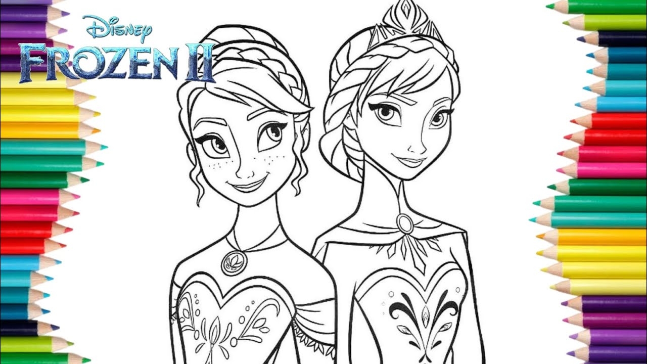 frozen elsa and anna coloring pages
