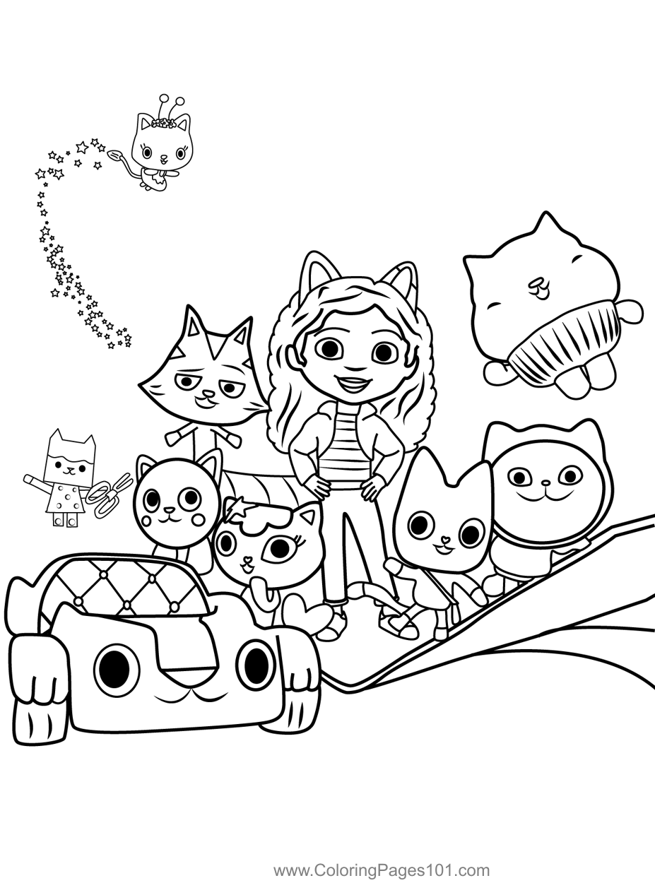 gabby dollhouse coloring page