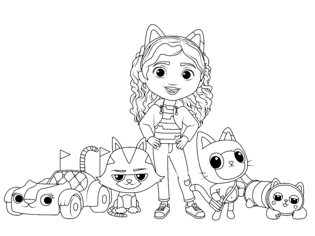 gabby's dollhouse coloring page gabby's dollhouse coloring page