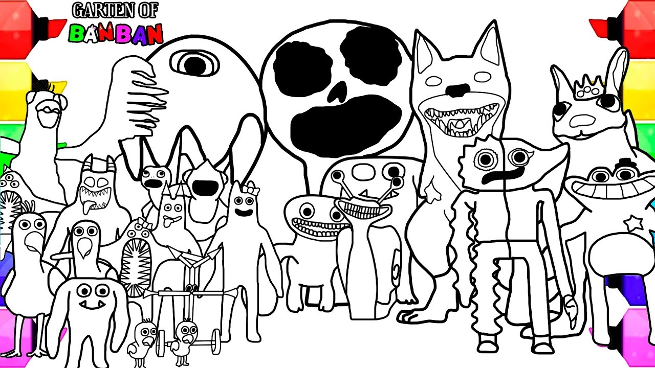 Garten Of Banban New Coloring Pages How To Color All Monsters From The Game Garten Of Banban 4 YouTube Garten Of Banban New Coloring Pages How To Color All Monsters From The Game Garten Of Banban 4 YouTube