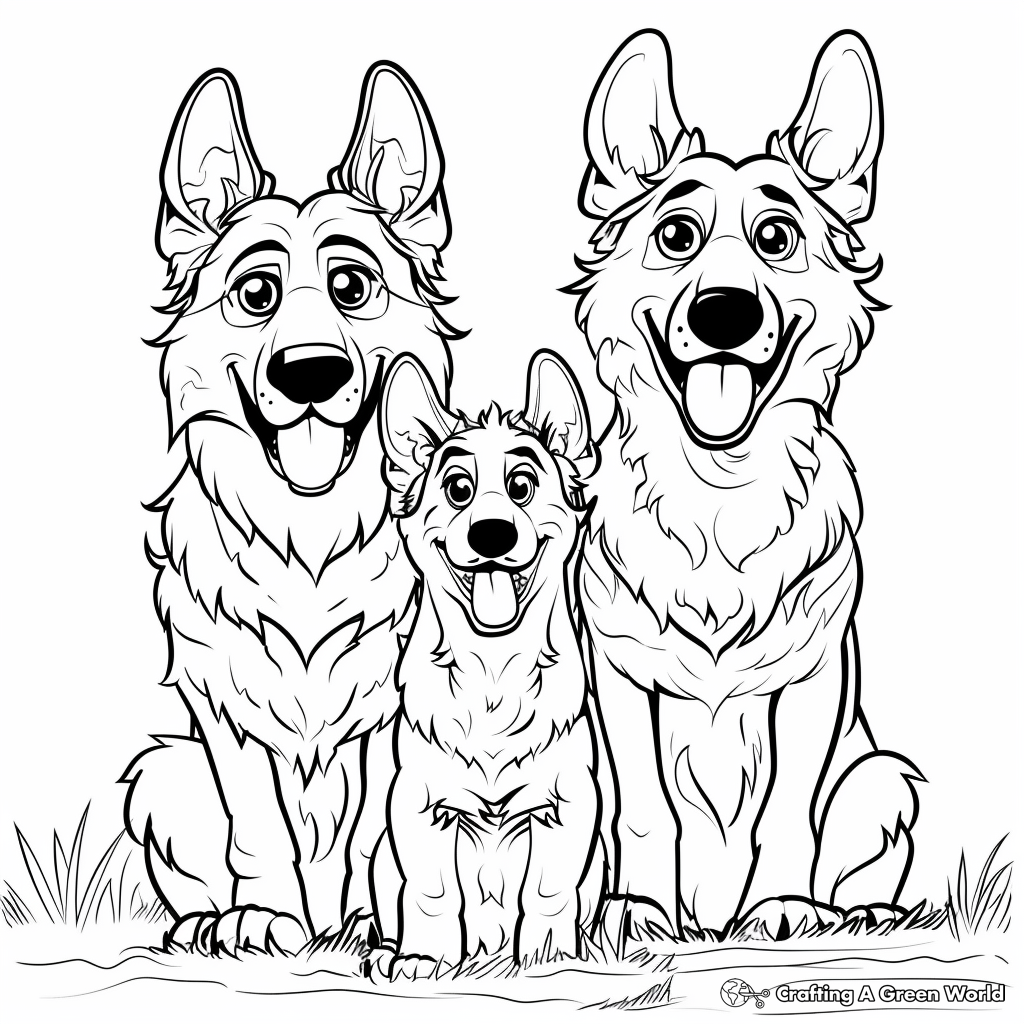 german shepherd coloring pages