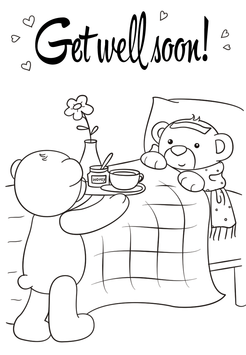 Get Well Soon Coloring Page Free Printable Get Well Soon Coloring Page Free Printable