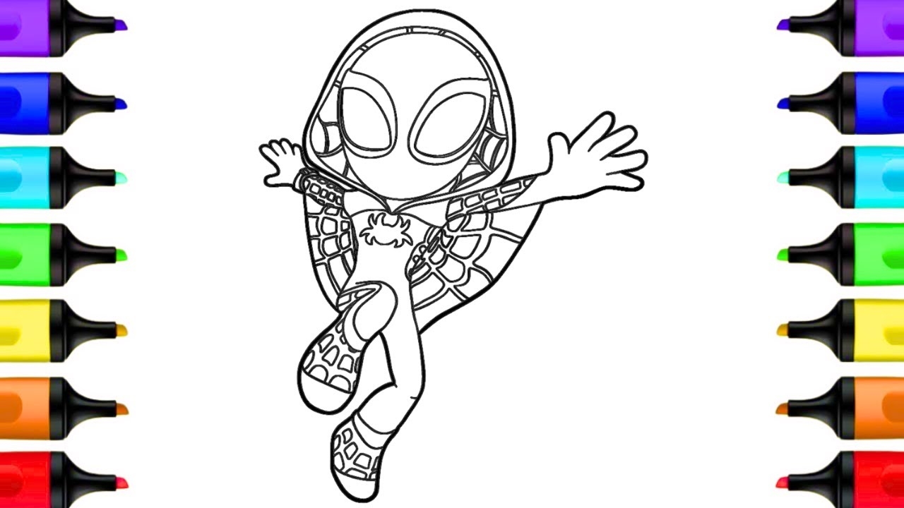 Ghost Spider Spidey And His Amazing Friends Marvel Coloring Pages Marvel Coloring Book Pages Art YouTube