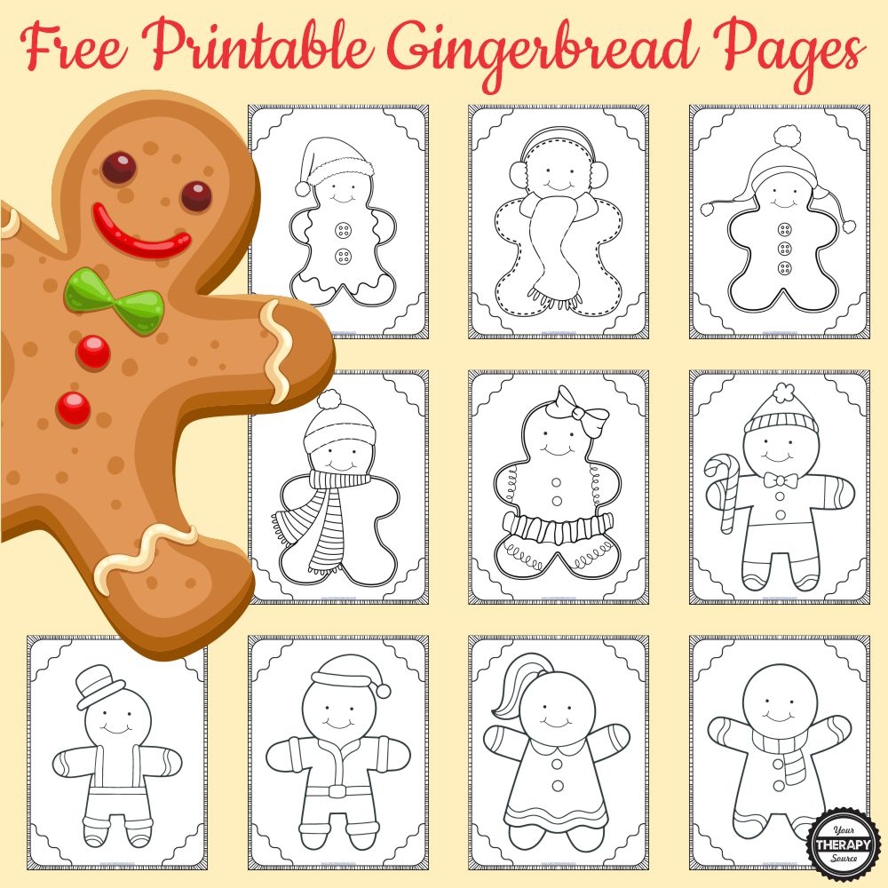 Gingerbread Man Coloring Pages PDF Free Your Therapy Source Gingerbread Man Coloring Pages PDF Free Your Therapy Source
