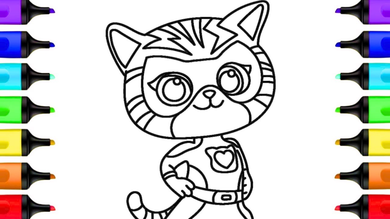 Ginny SuperKitties Coloring Pages Disney Junior SuperKitties Coloring Book Pages Art YouTube