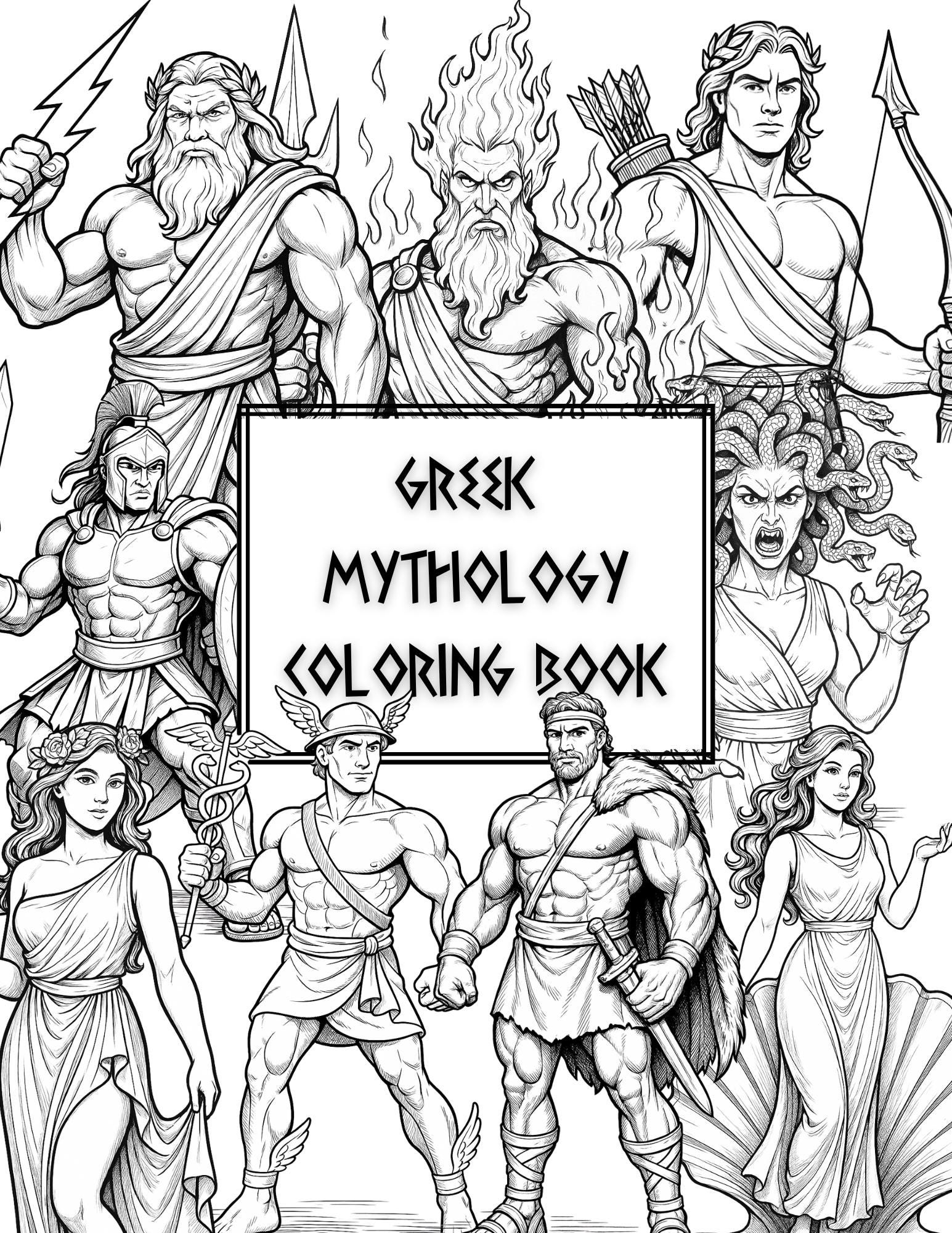 Greek Gods And Monsters Coloring Book 23 Printable Pages digital Download Etsy