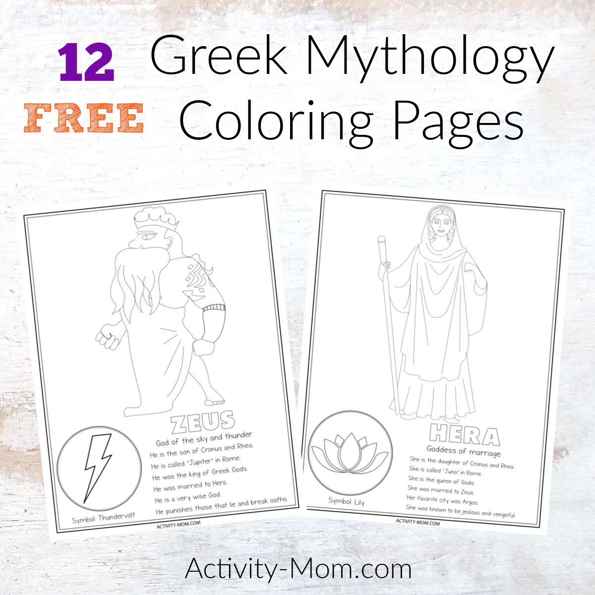 greek mythology color pages