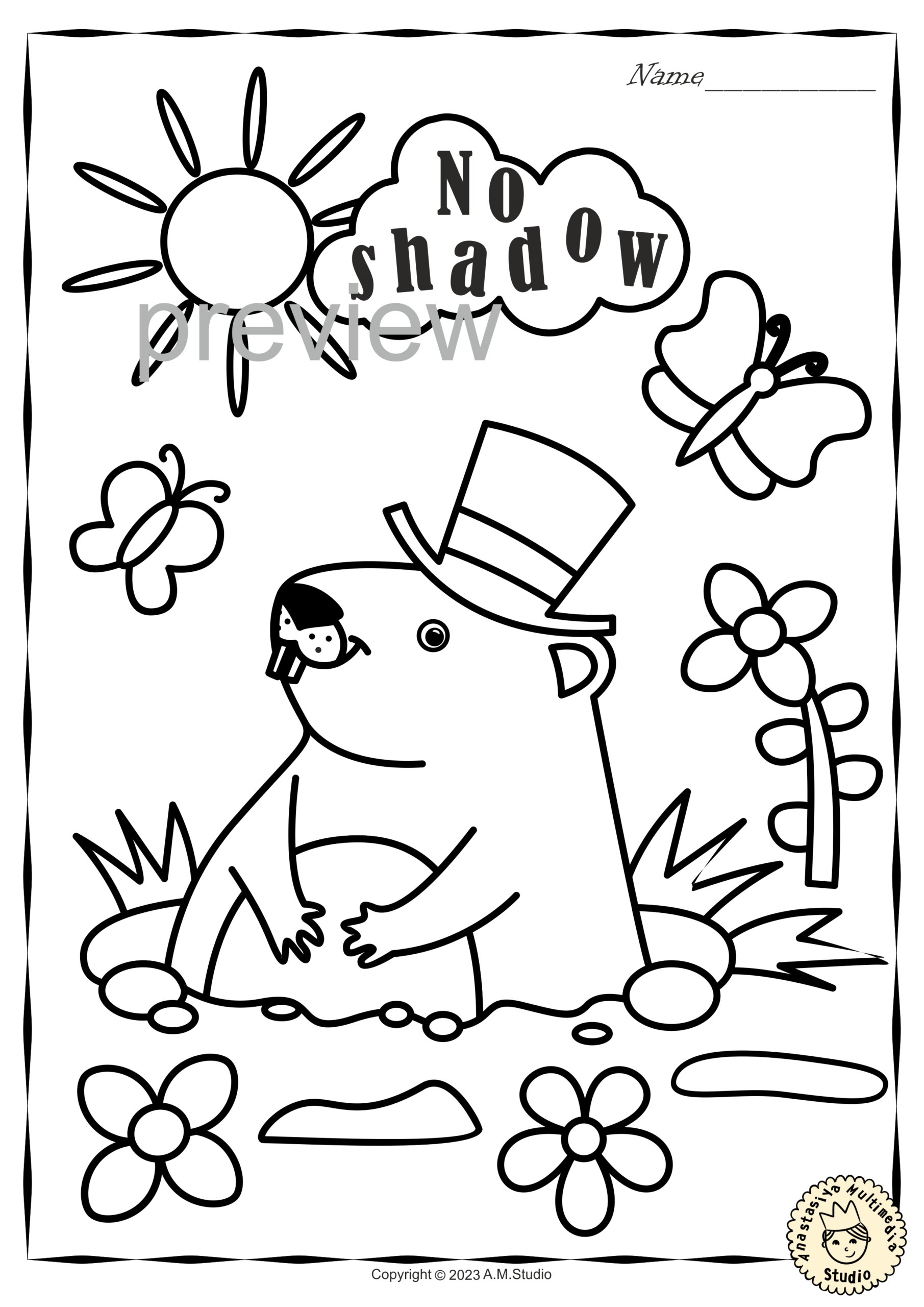 groundhog day coloring pages