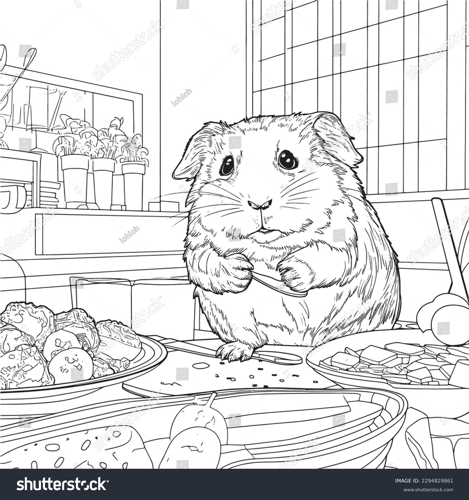 Guinea Pig Black White Coloring Pages Stock Vector Royalty Free 2294829861 Shutterstock Guinea Pig Black White Coloring Pages Stock Vector Royalty Free 2294829861 Shutterstock