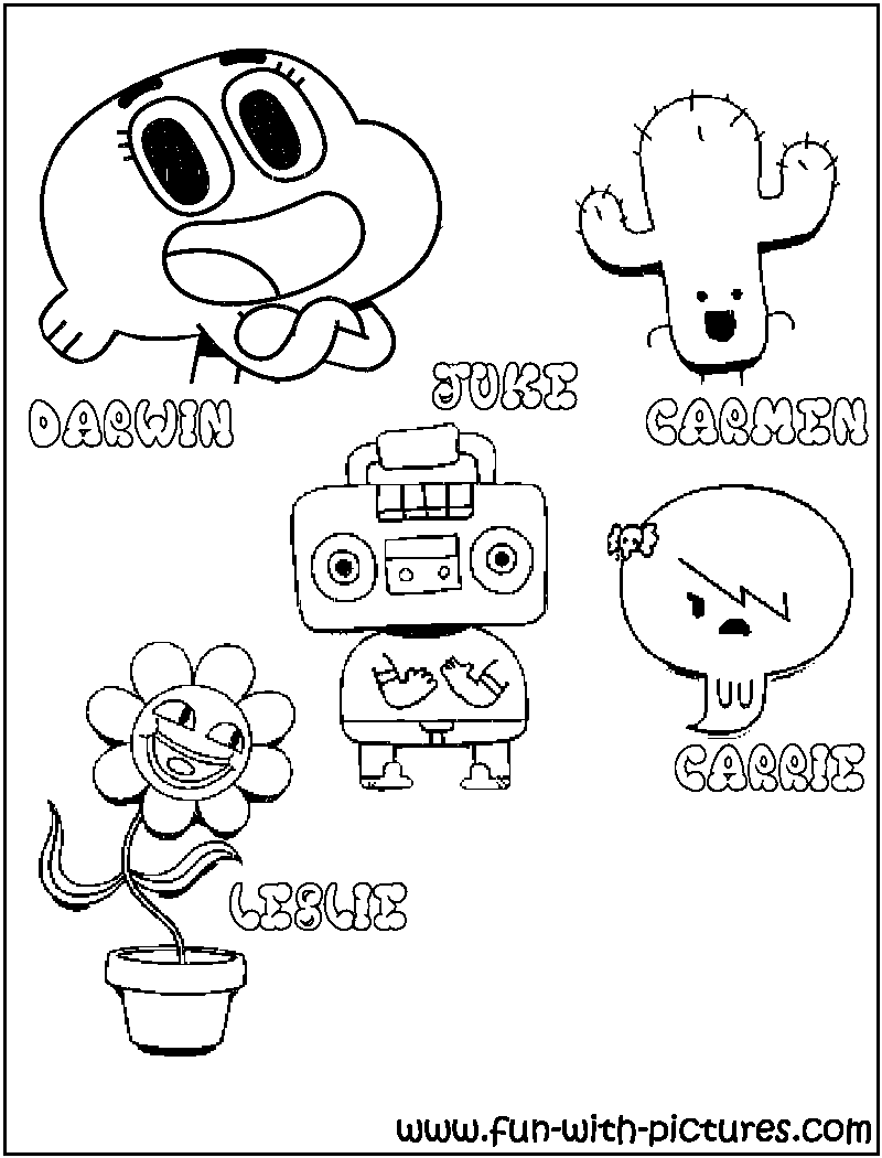 amazing world of gumball coloring pages