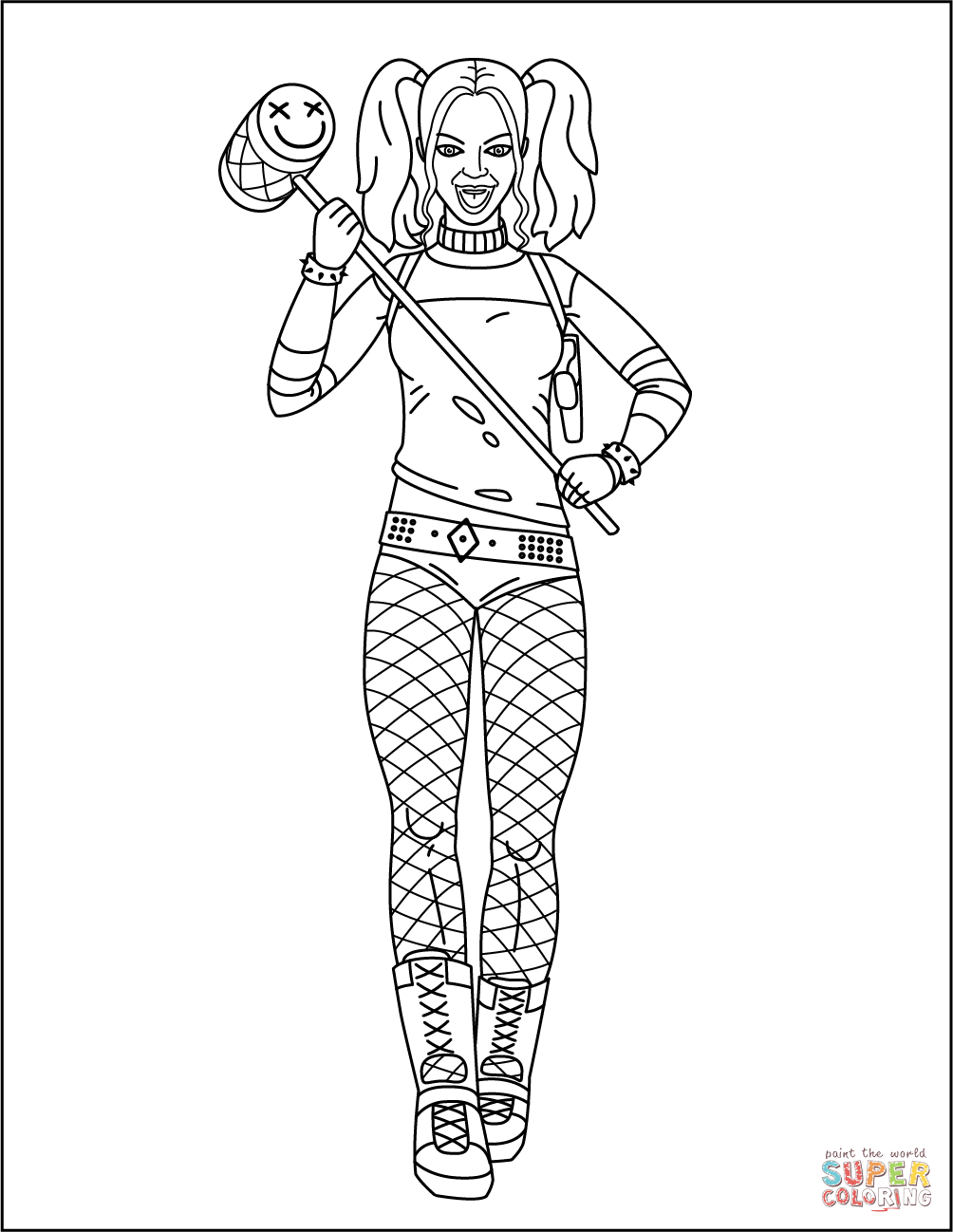 harley quinn coloring page