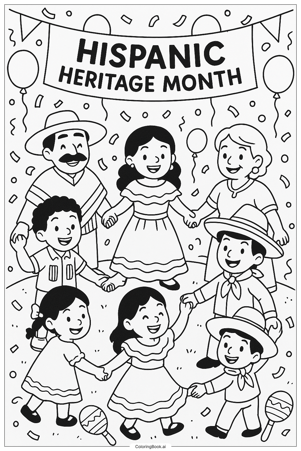 hispanic heritage month coloring pages