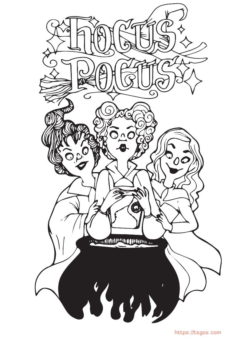 hocus pocus color pages