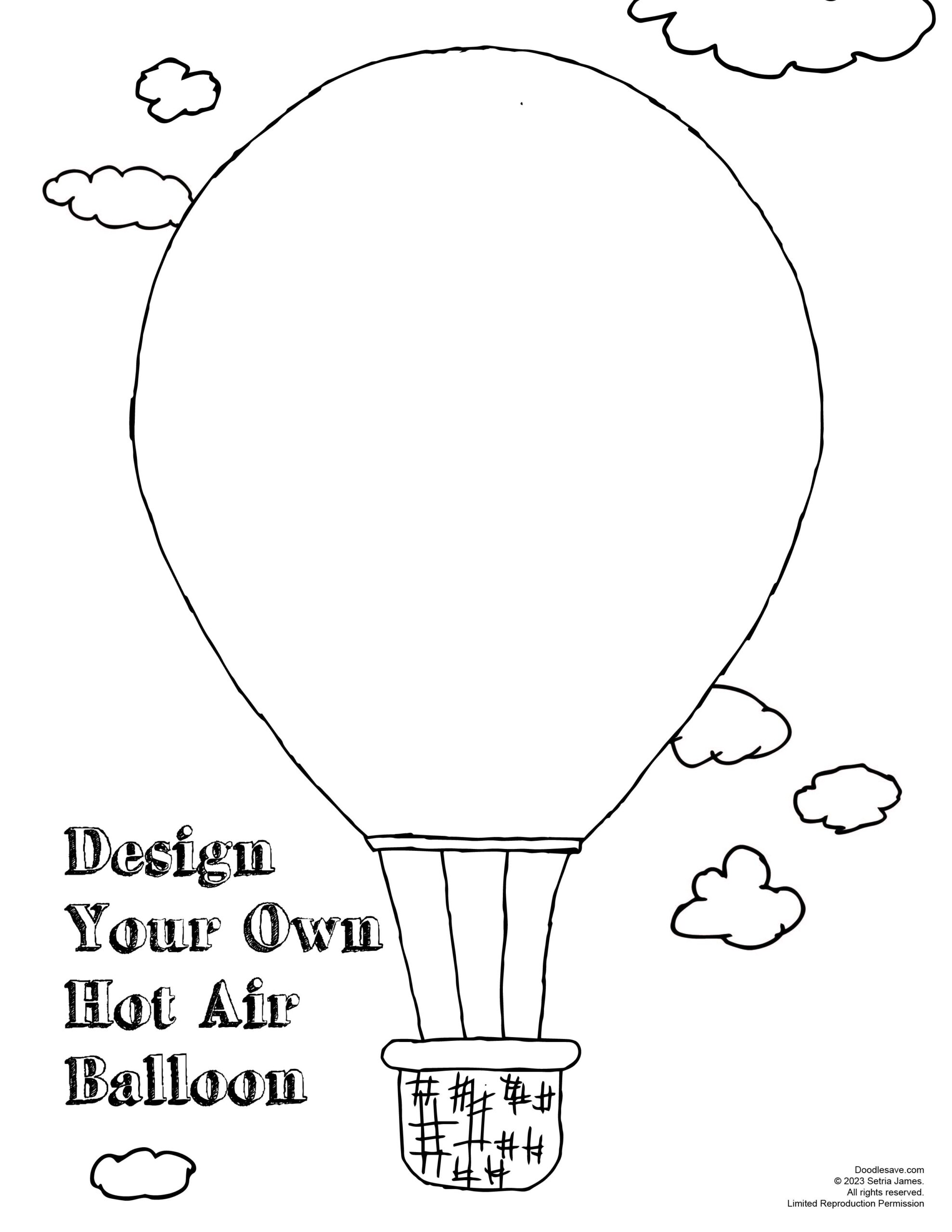 hot air balloon coloring page