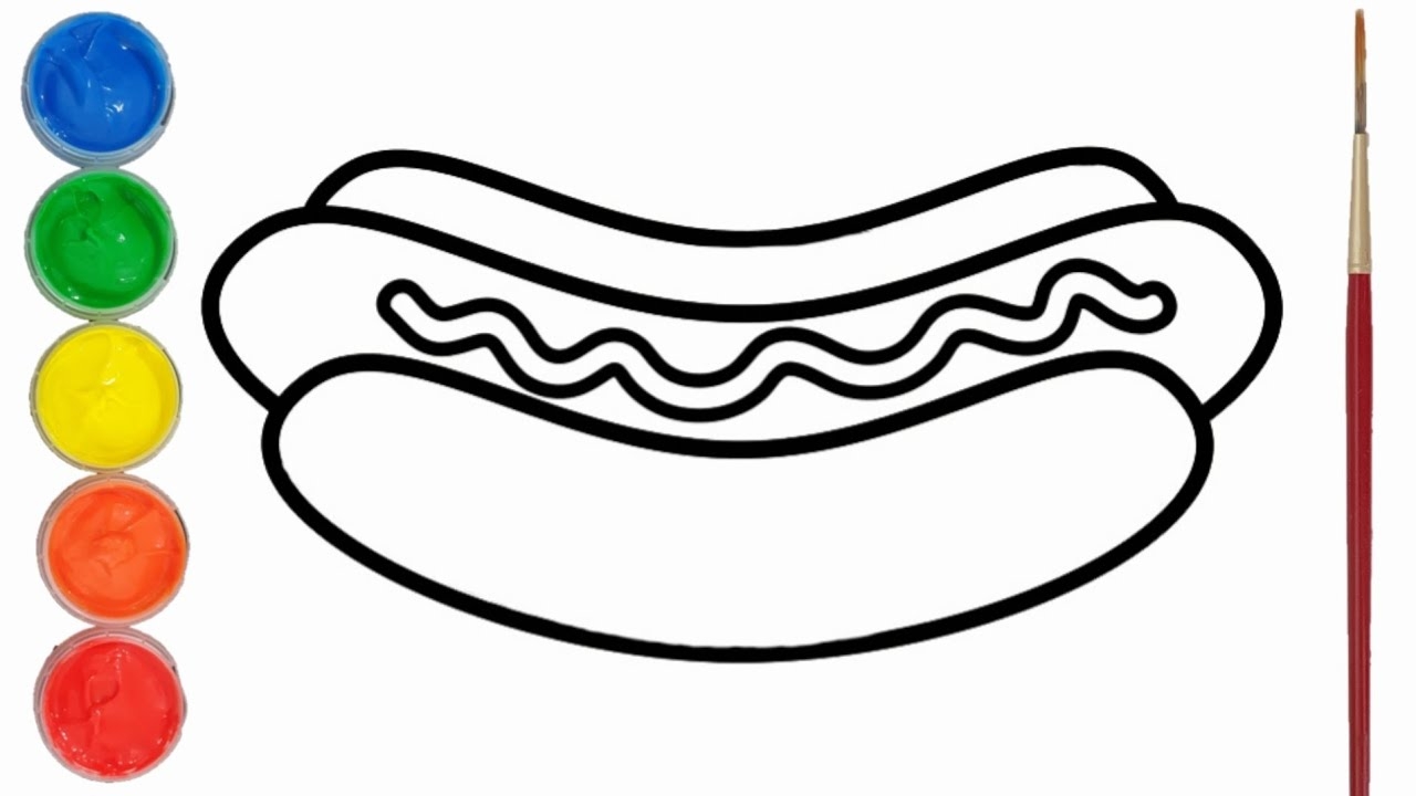 hot dog coloring page