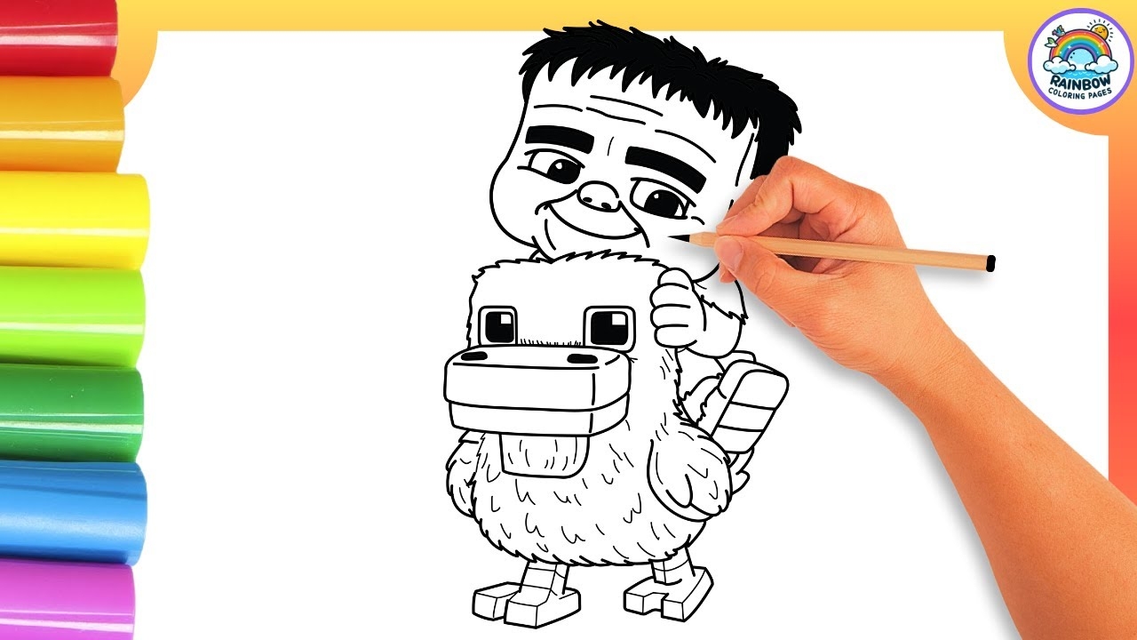How To Draw A Chicken Jockey From The Minecraft Coloring Drawing YouTube How To Draw A Chicken Jockey From The Minecraft Coloring Drawing YouTube