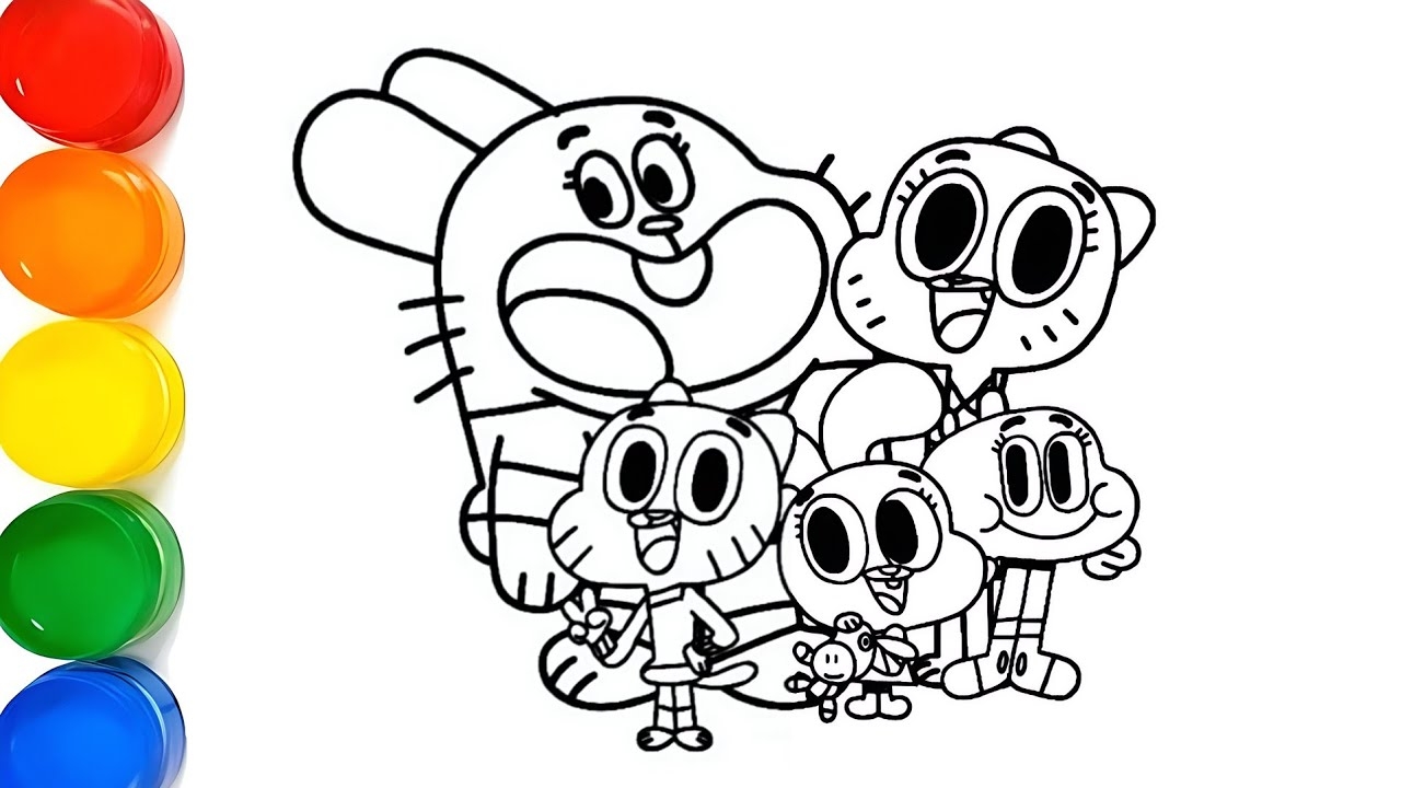 How To Draw The Amazing World Of Gumball Easy Step By Step Gumball Family Drawing Coloring Pages YouTube