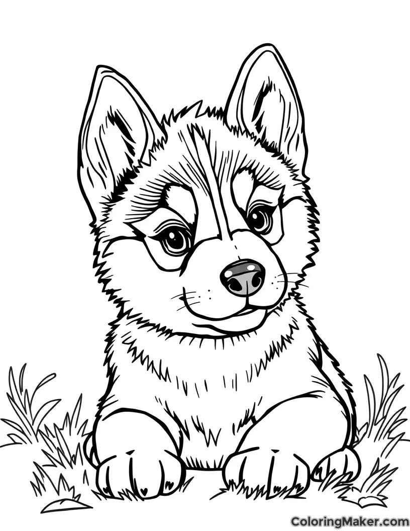 husky dog coloring pages