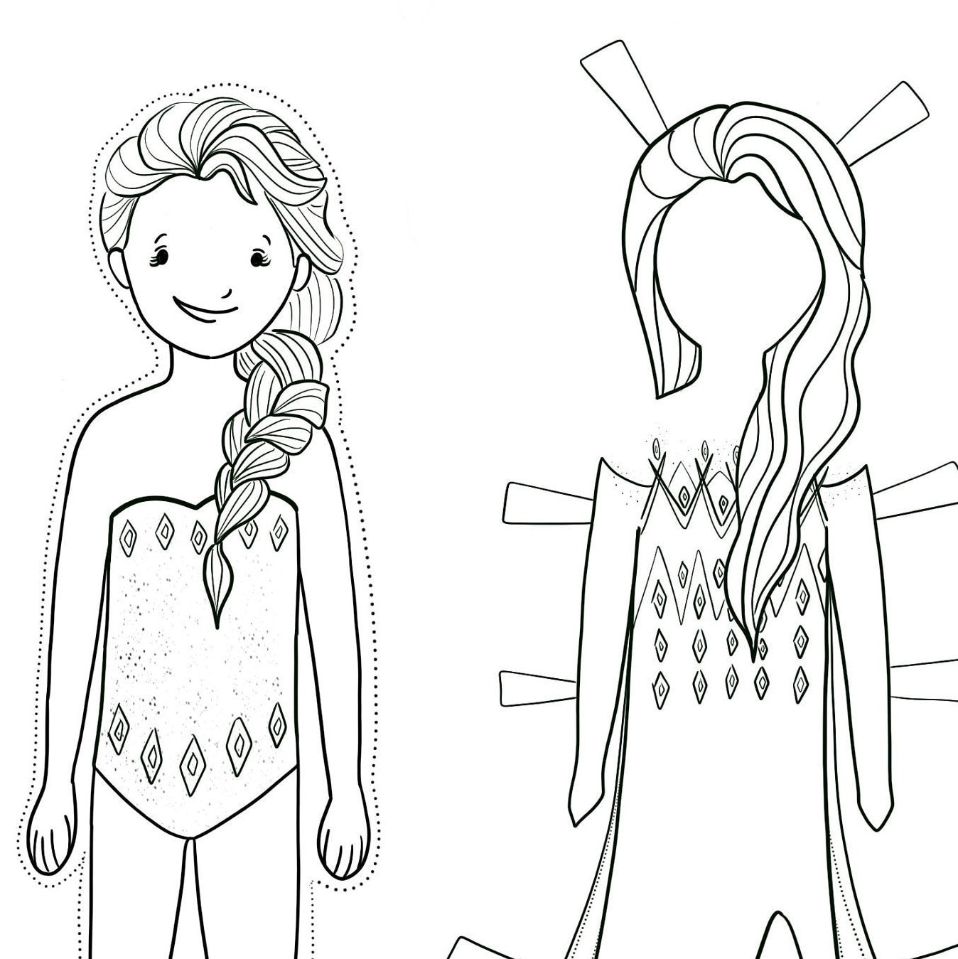 coloring pages paper dolls