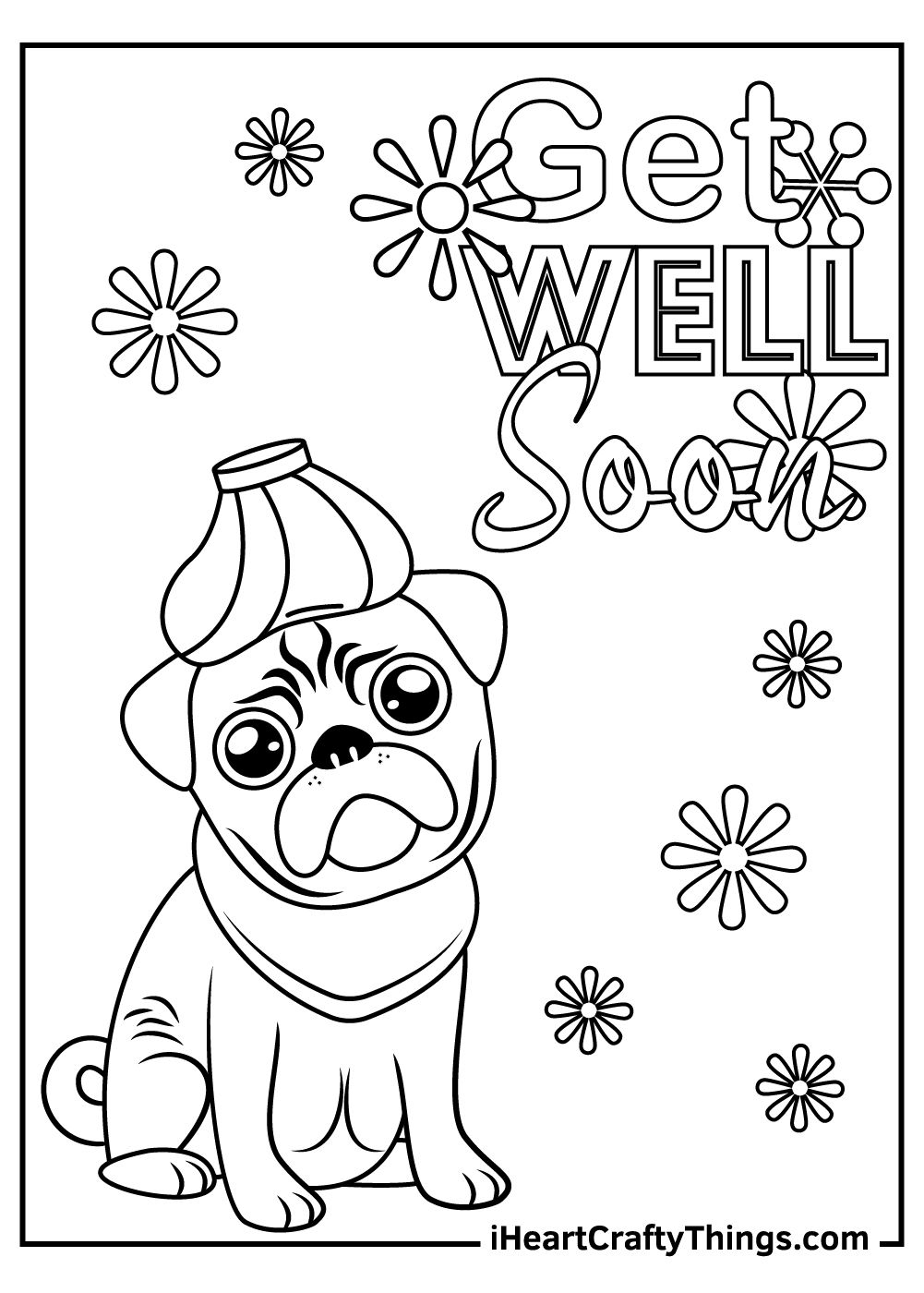 get well soon color pages