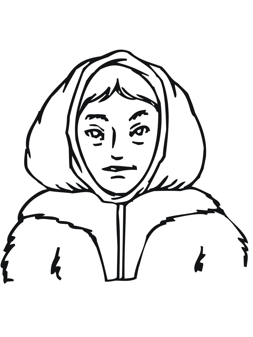 Inuit Girl Coloring Page Free Printable