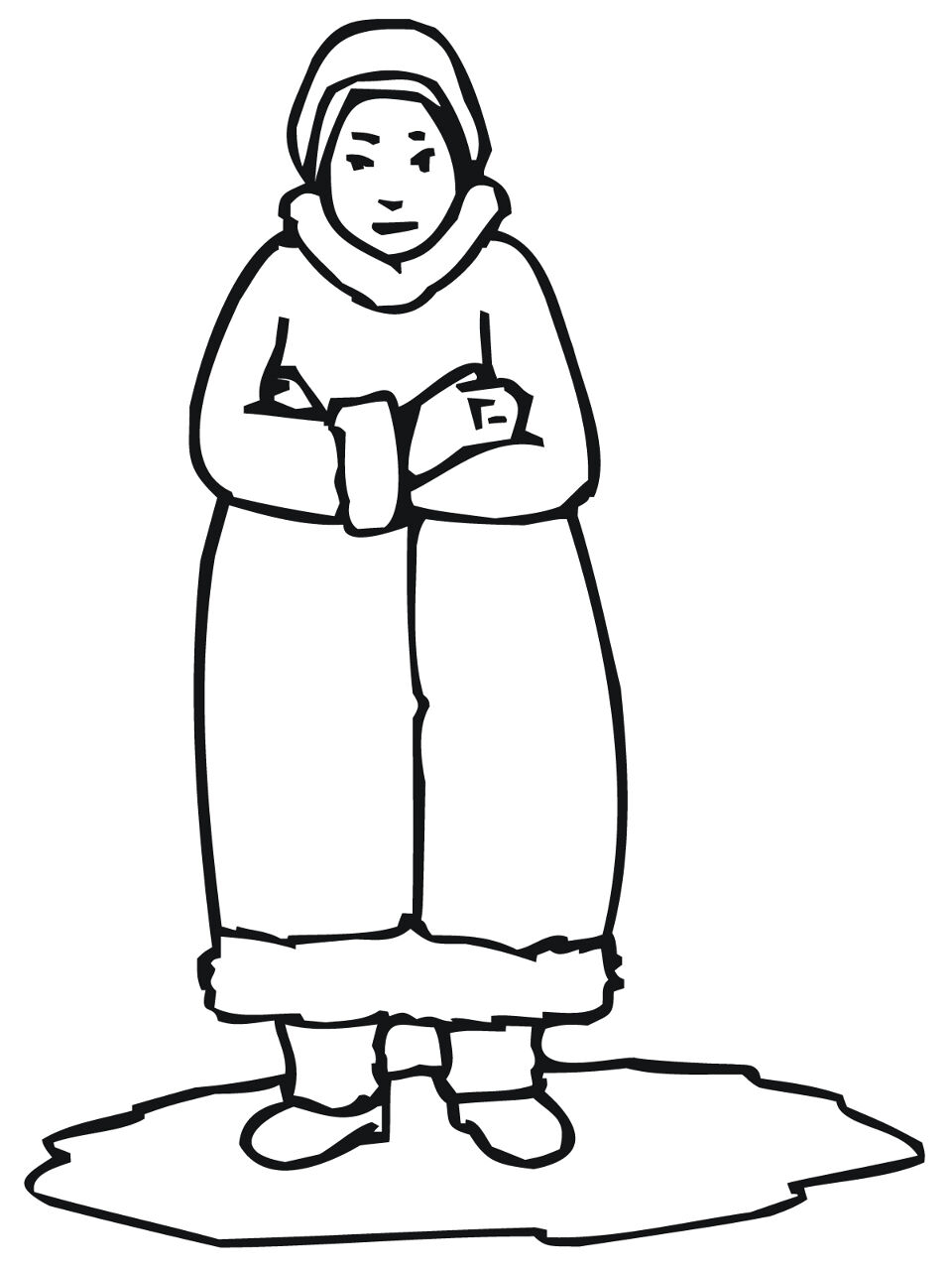 Inuit Woman Coloring Page Free Printable
