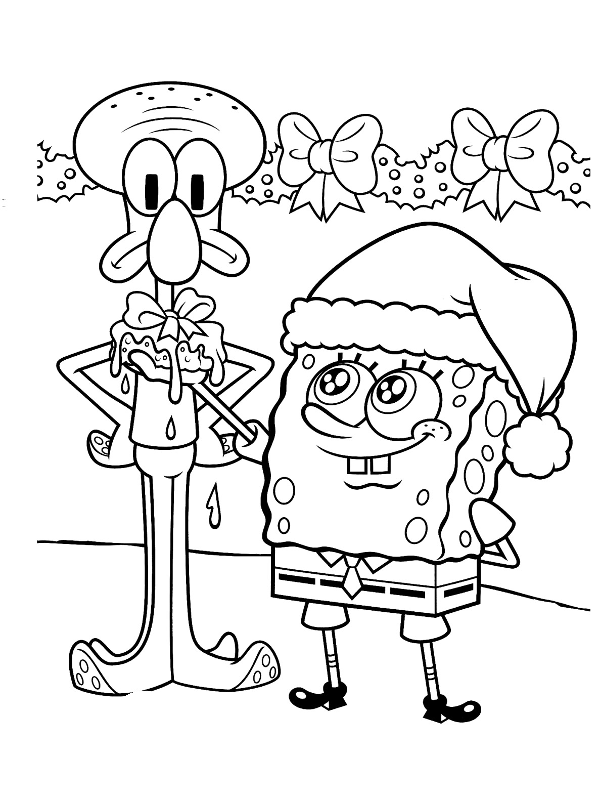 It s Christmas Underwater SpongeBob Coloring Pages