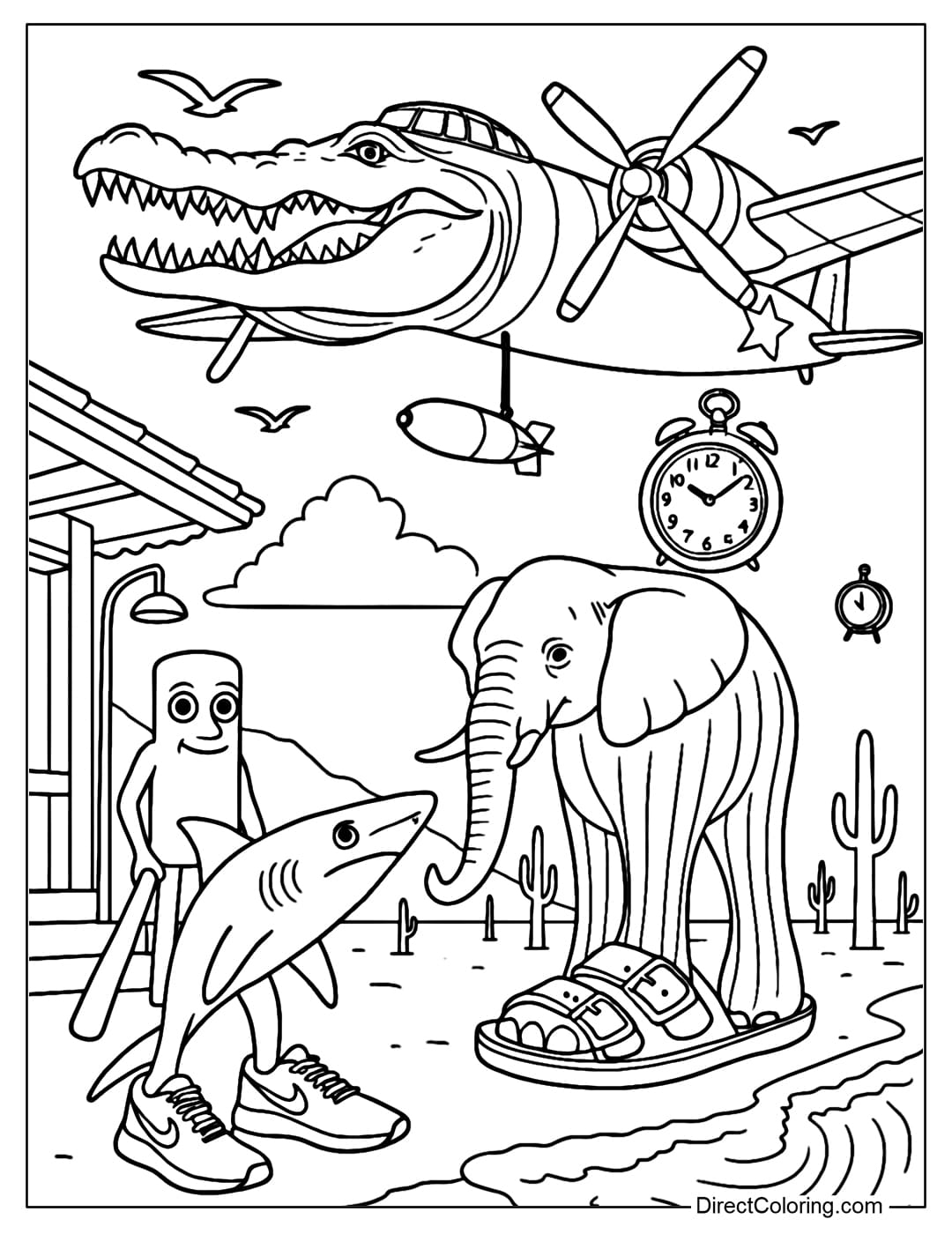 Italian Brainrot Coloring Pages Free PDF To Download And Print