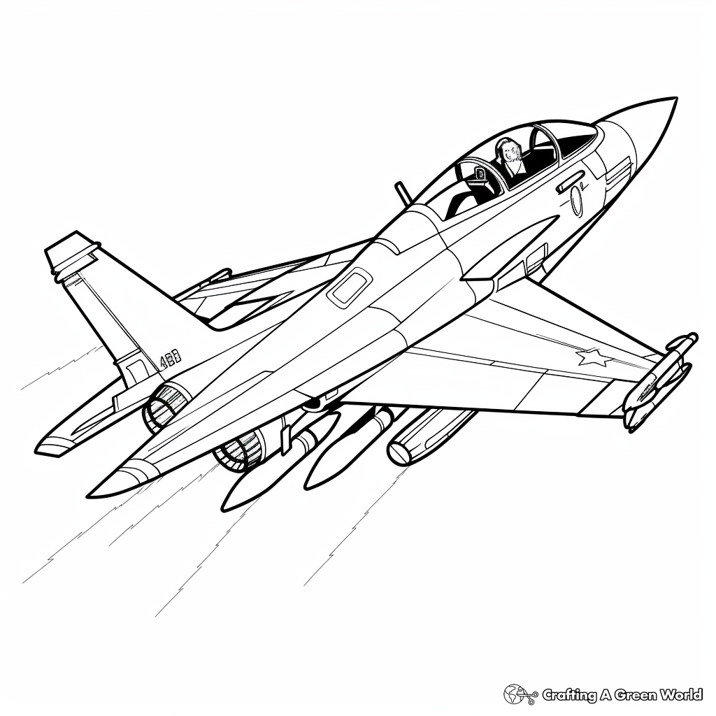 jet airplane coloring pages