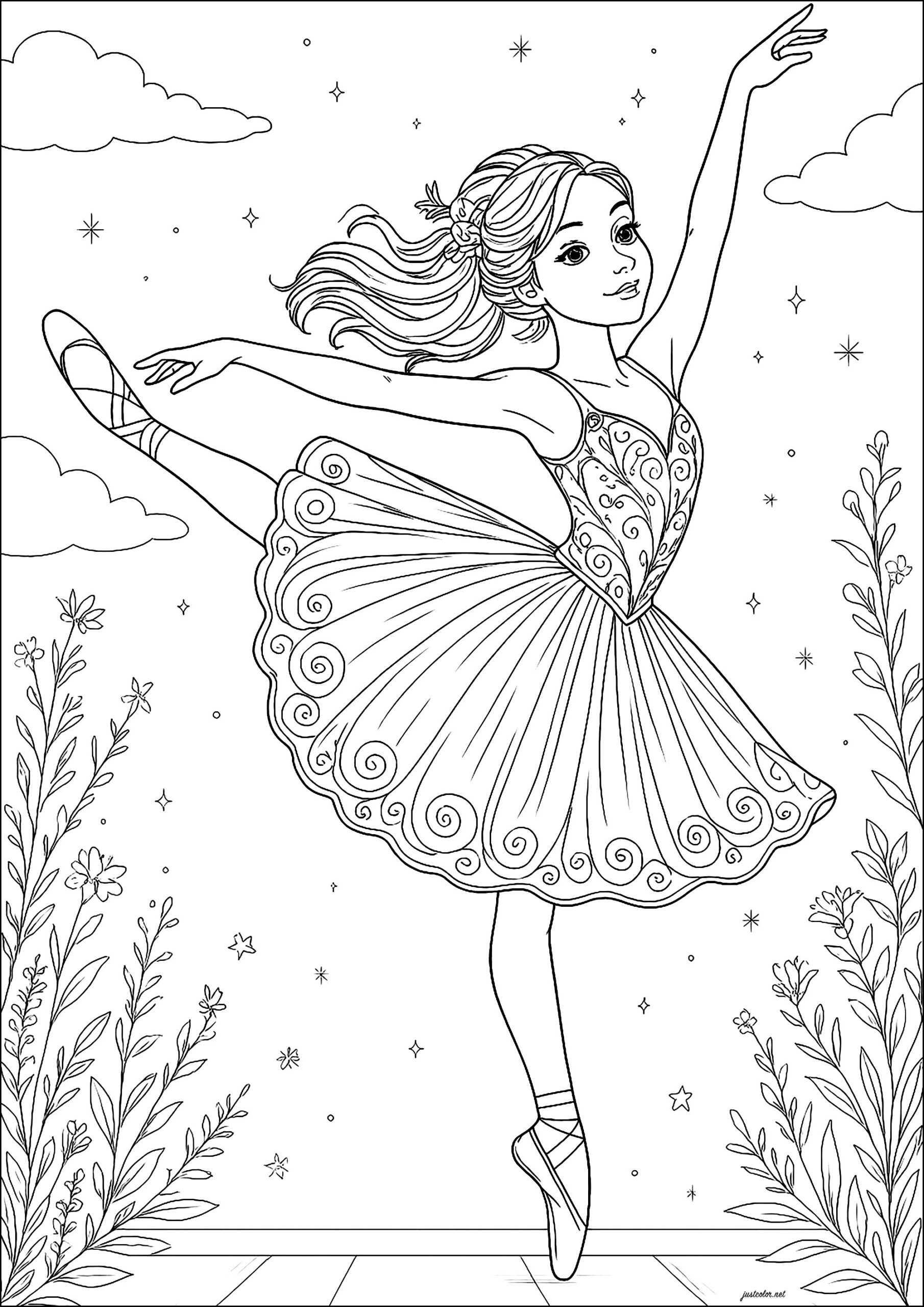 Jolie Balerine Dancing In The Open Air Ballerinas Coloring Pages Jolie Balerine Dancing In The Open Air Ballerinas Coloring Pages