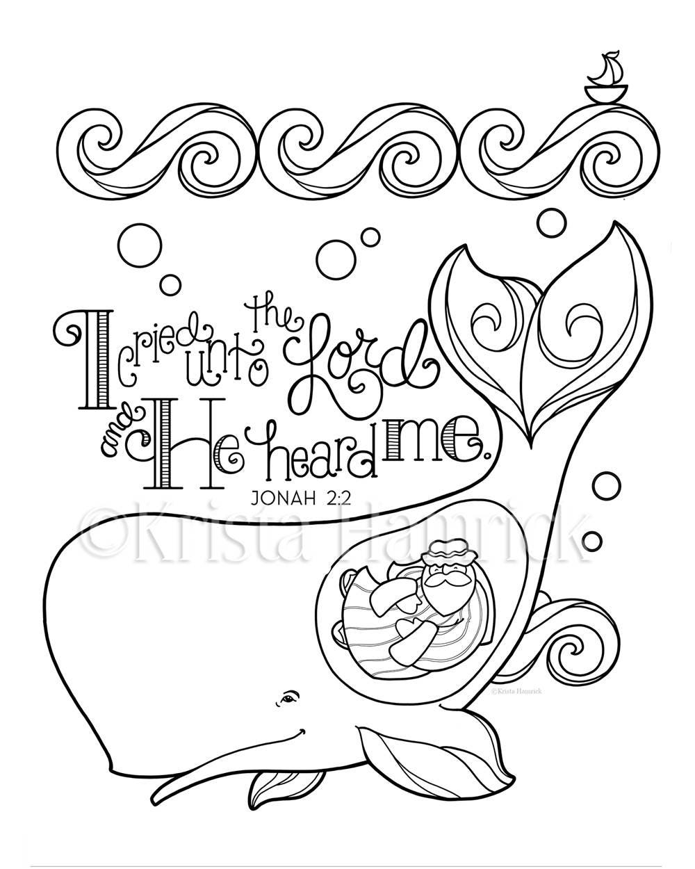 jonah and the whale coloring page