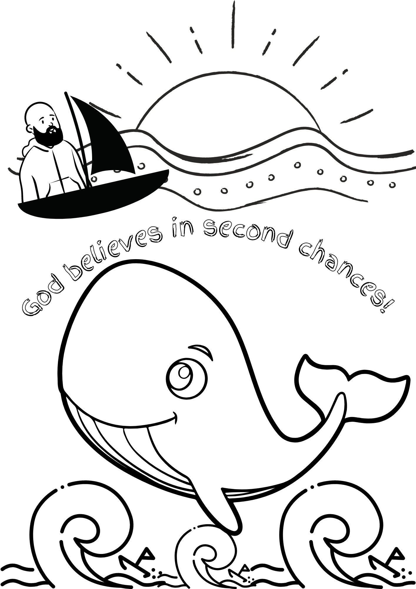 Jonah And The Whale Coloring Pages Etsy