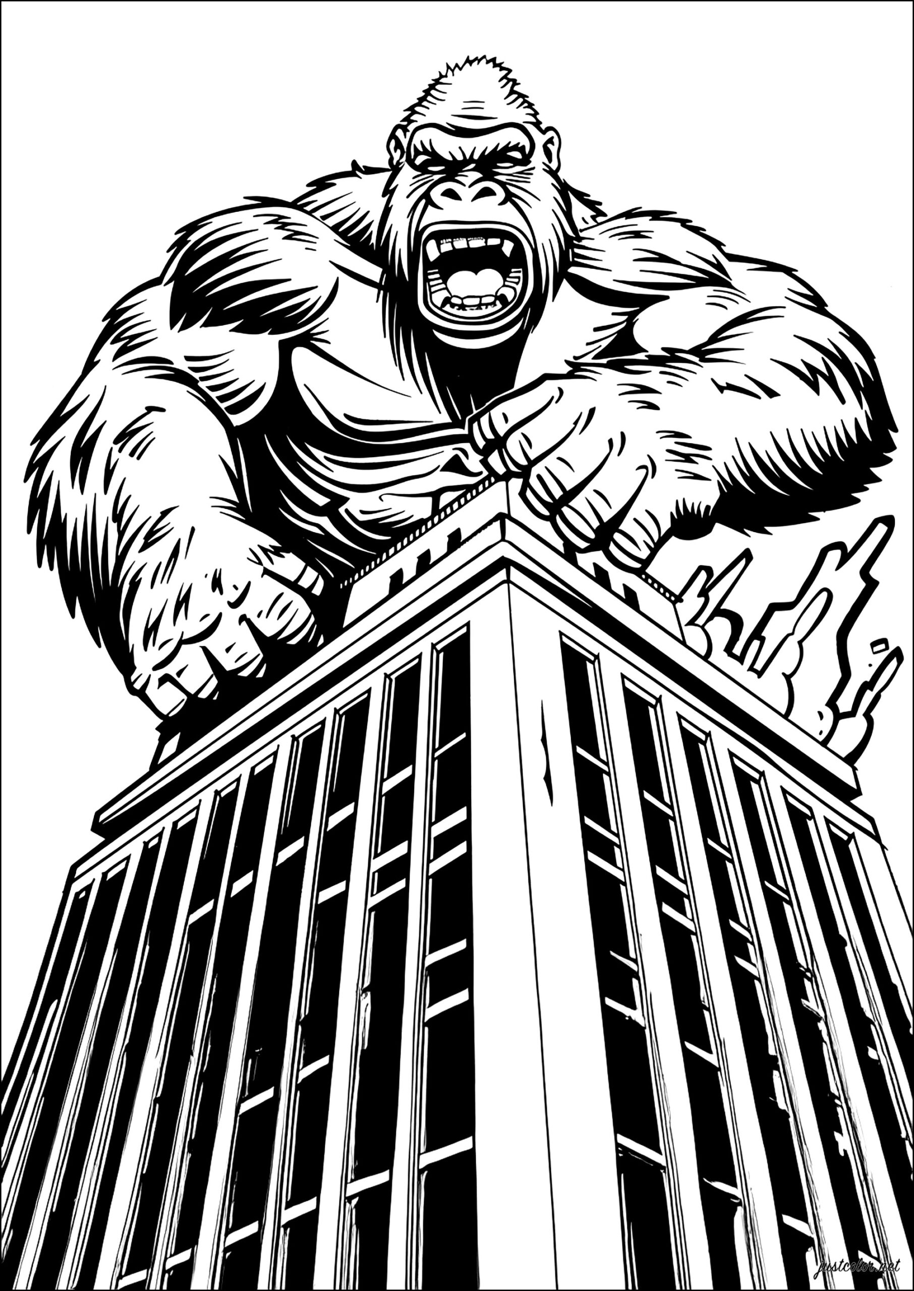 King Kong On Top Of A Building King Kong Coloring Pages King Kong On Top Of A Building King Kong Coloring Pages