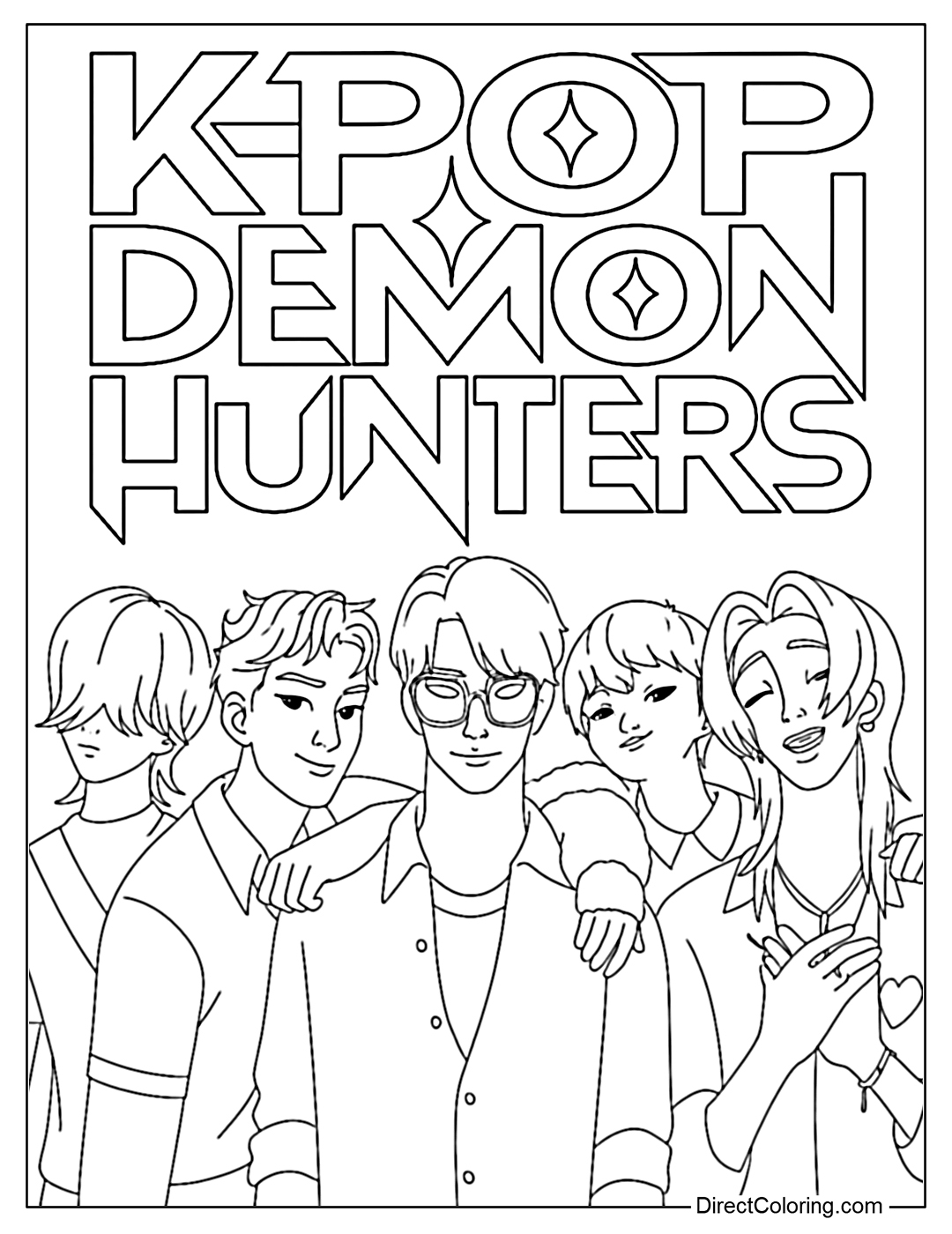 KPop Demon Hunters Coloring Pages Free PDF To Download And Print